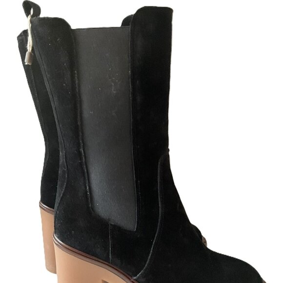 Nila & Nila Suede Platform Ankle Boots Black Made in Italy Size 38 - Picture 4 of 10